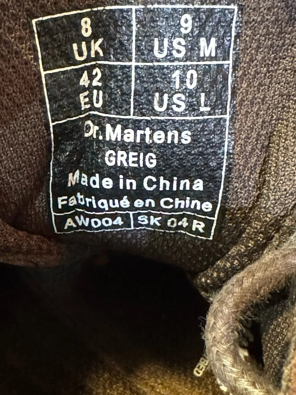 Dr. Martens Brown Greig AirWair Mens 9 Woman’s 10 Low Top Leather Shoes Oxfords